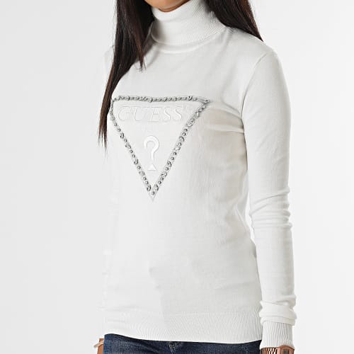 Pull Col Roulé Femme W2BR50-Z2NQ2 Beige Clair