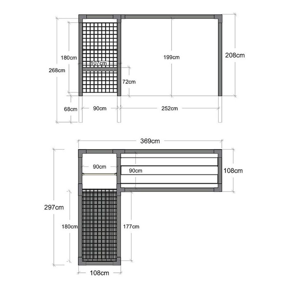UTEGYM PLUS DAYLIFE MED TØRKESTATIV/ESPALIER/BORD SVART