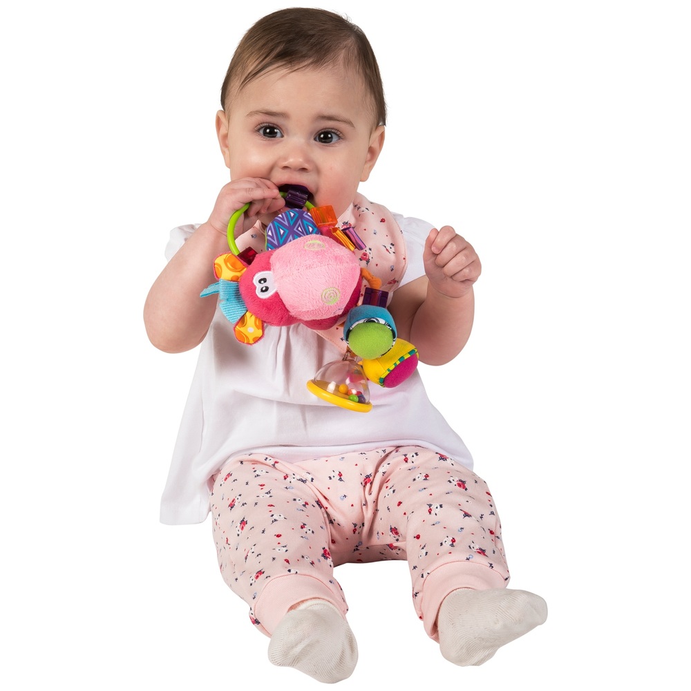 Playgro Clip Clop Aktivitäts-Babyrassel Rosa