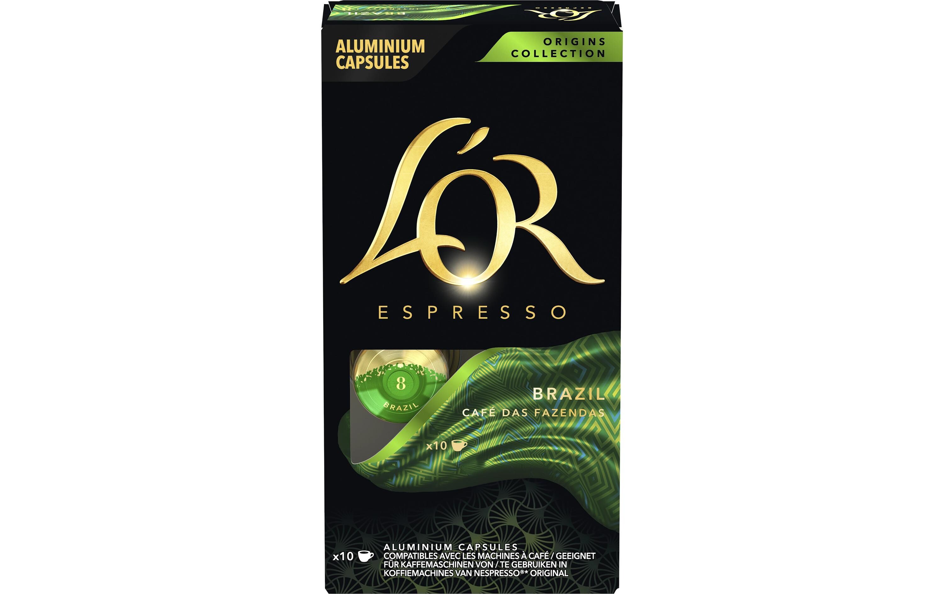 Kaffeekapseln Brazil 10 StückKapselkaffee mit 100 % brasilianischen Arabica-Bohnen