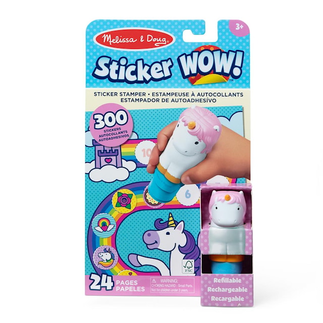 Sticker Wow! Enhjørning klistremerkestempel og aktivitetsbok Melissa & Doug