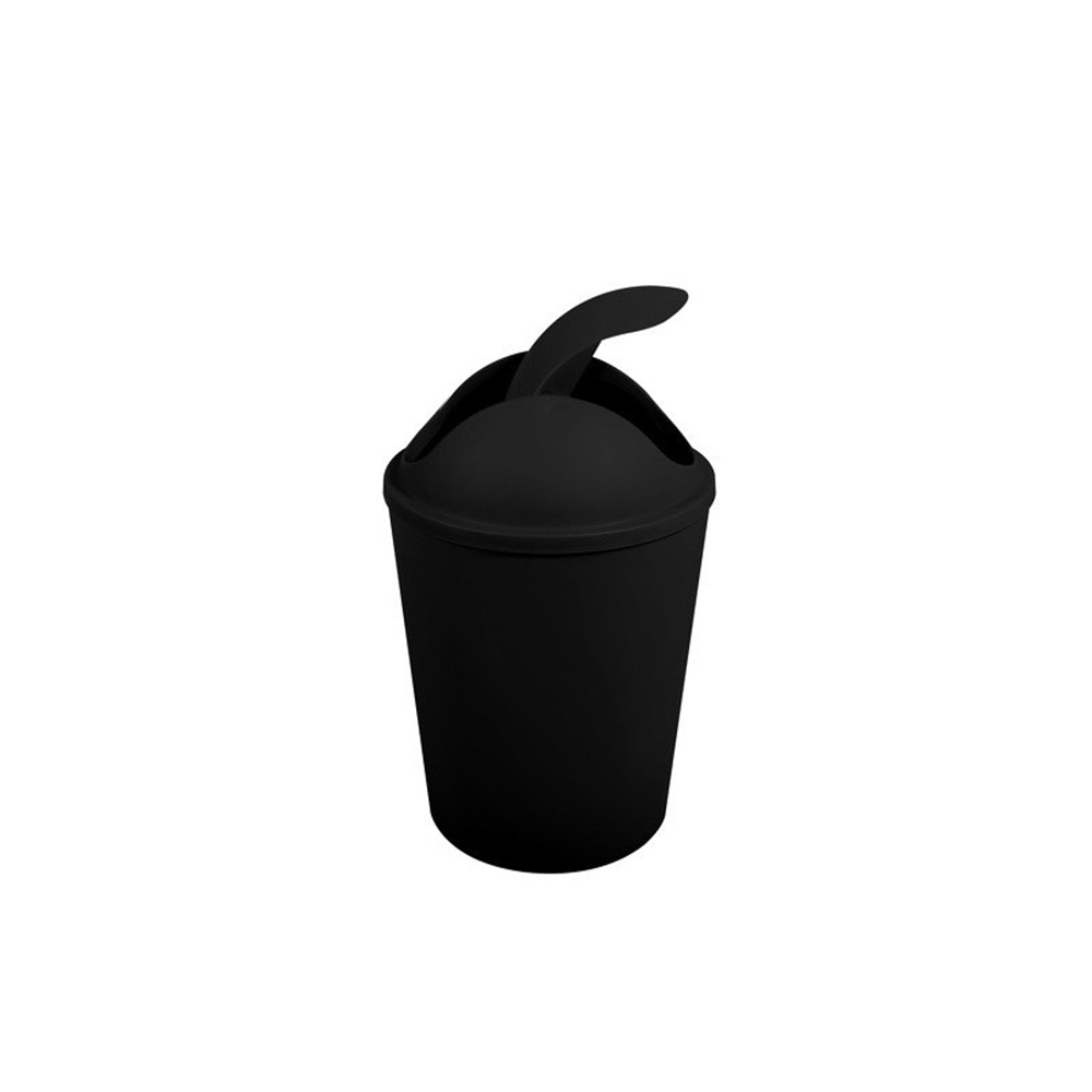(5.5L) Ako Mülleimer Abfall Behälter mit Schwingdeckel für Badezimmer / Küche / Büro (142671) - Schwarz