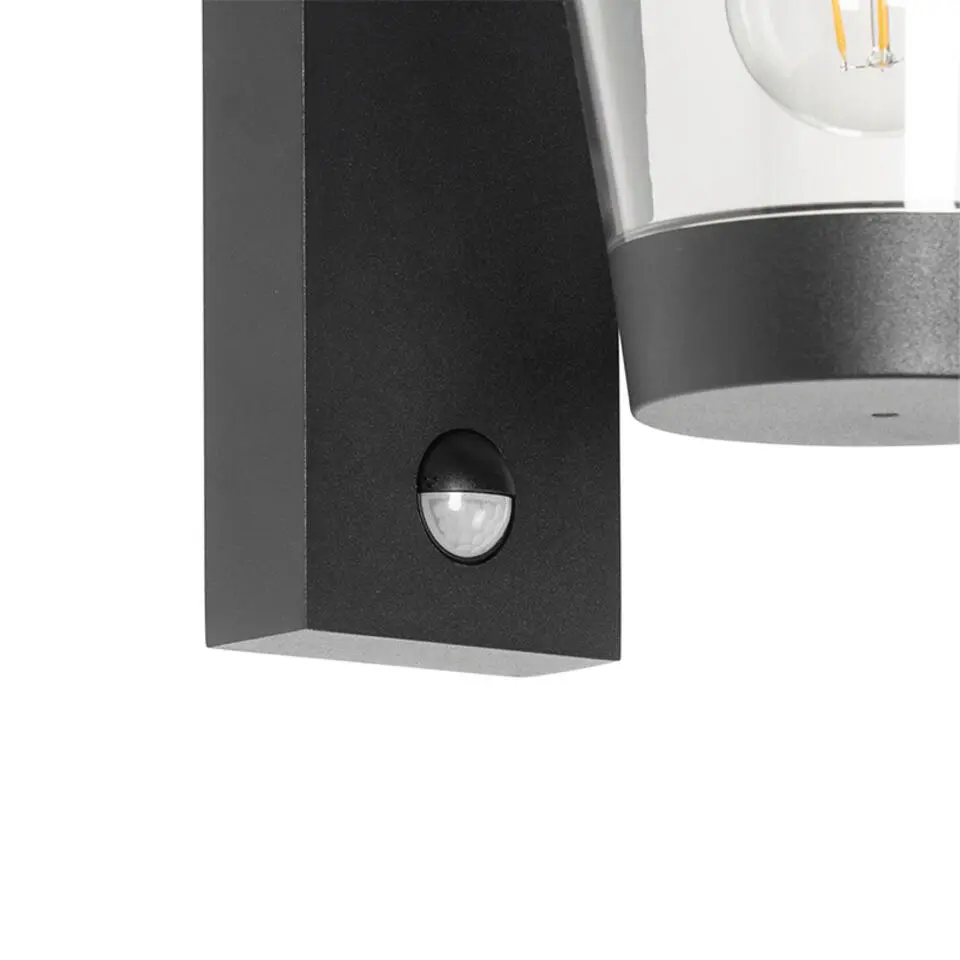 Qazqa buitenlampen met sensor joren zwart e27