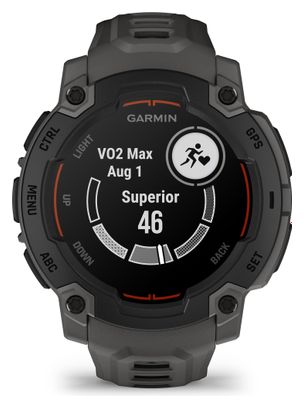 Montre GPS Garmin Instinct E - 45 mm Noir avec Bracelet en Silicone Gris Charcoal
