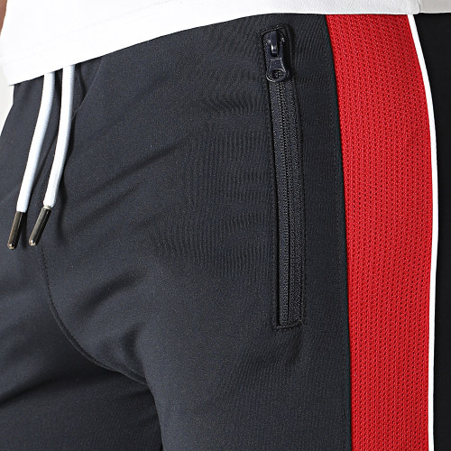 Pantalon Jogging Slim Fit Training Bande Mesh 0038 Bleu Marine Rouge