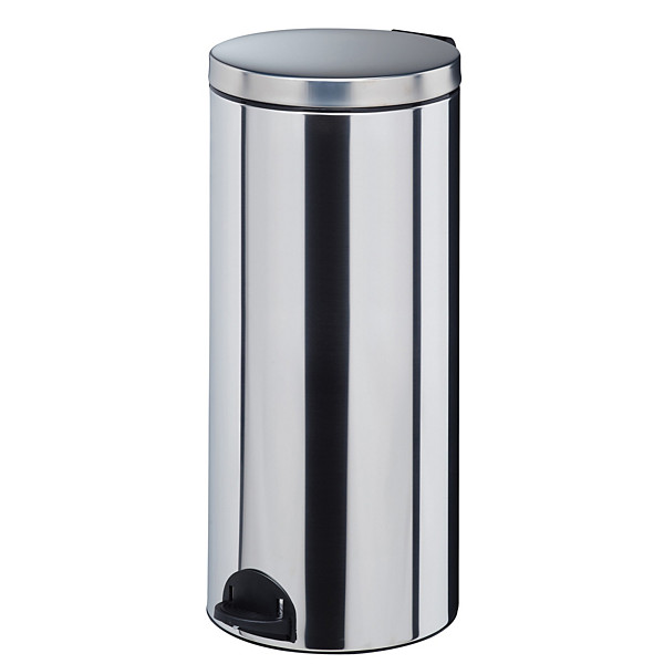 ROSSIGNOL Poubelle à pédale sanelia - seau antibactérien - 30 L - inox brillant