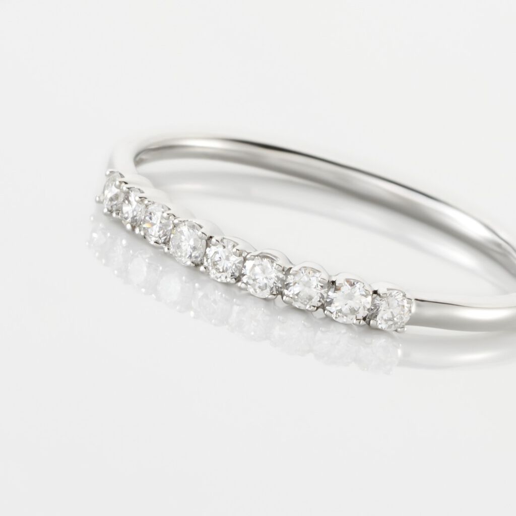 Demi-alliance  Eloise Platine Blanc Diamant