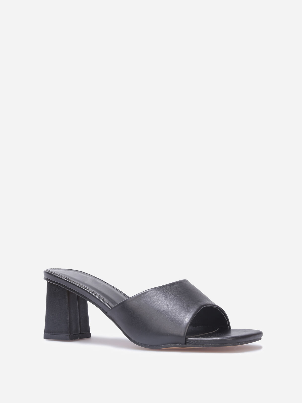 Mules à talon carré- Noir