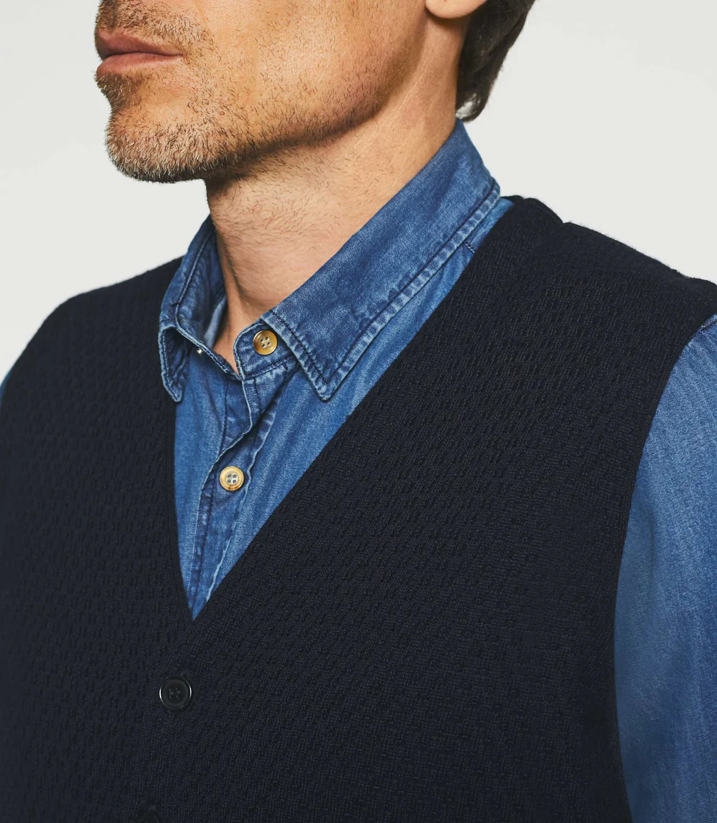 Gilet casual sans manches marine BIAGO