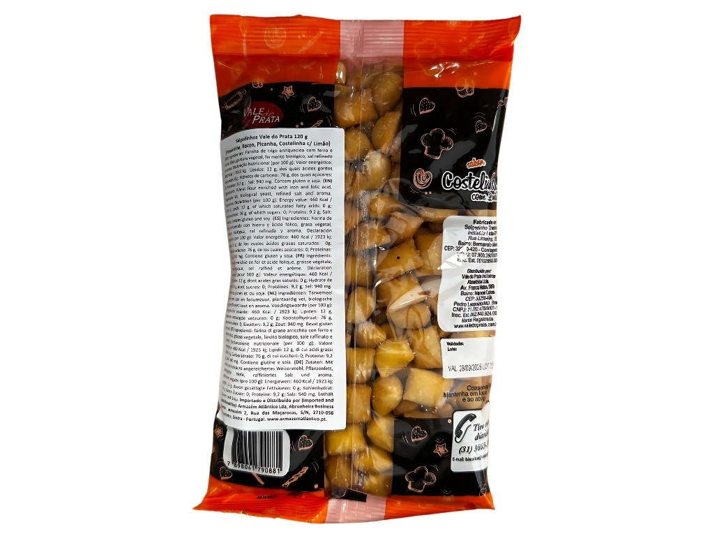 SALGADINHOS VALE DO PRATA SABOR COSTELINHA C/ LIMÃO 120G