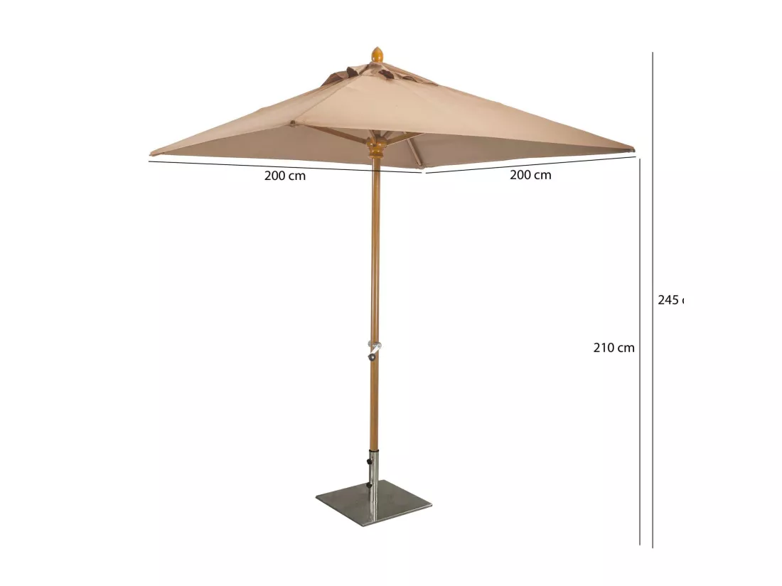 Now's Home - Parasol En Aluminium Et Toile Taupe 200cm