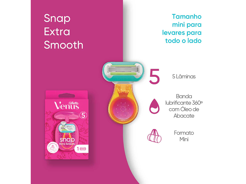 Máquina Depilatória Snap Extra Smooth Venus 1 un