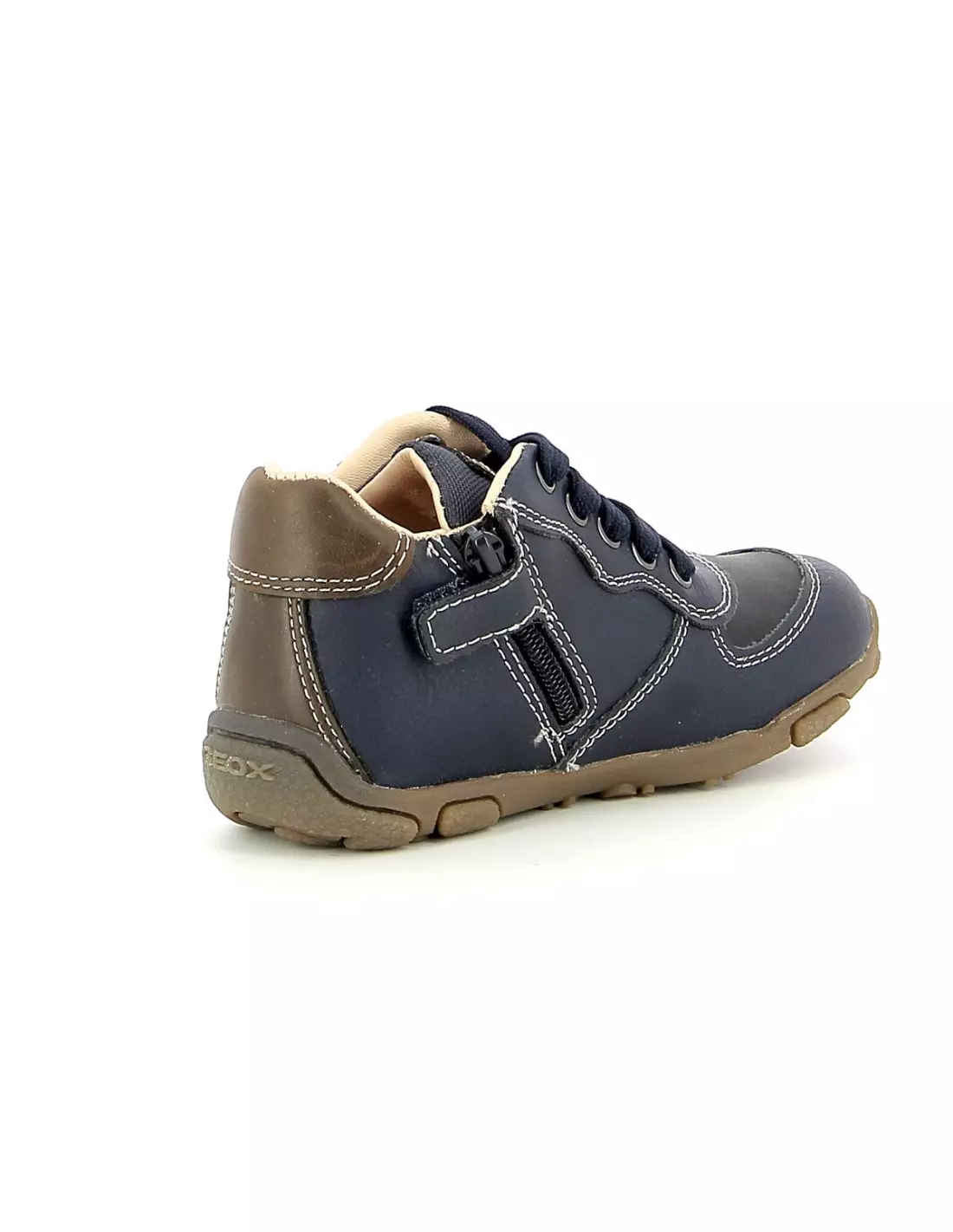 GEOX BALU - Baskets NavyBrownCotto