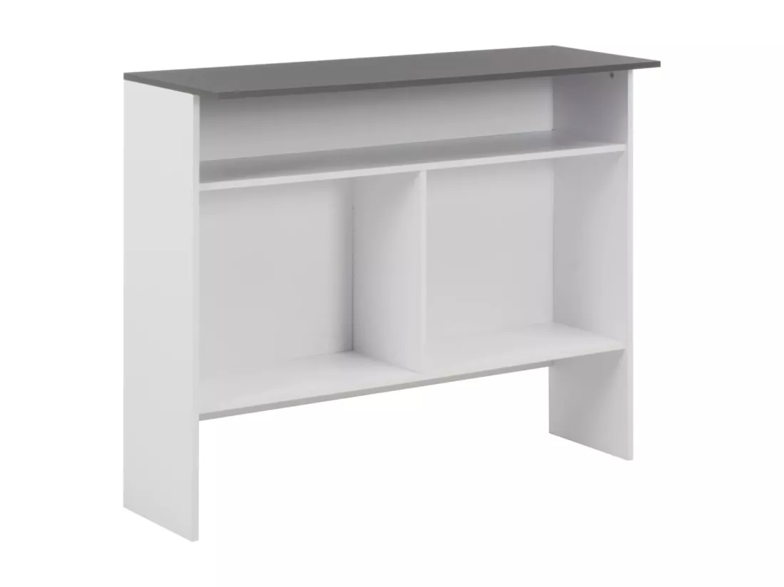 Table de bar avec 2 dessus de table Blanc et gris 130x40x120 cm