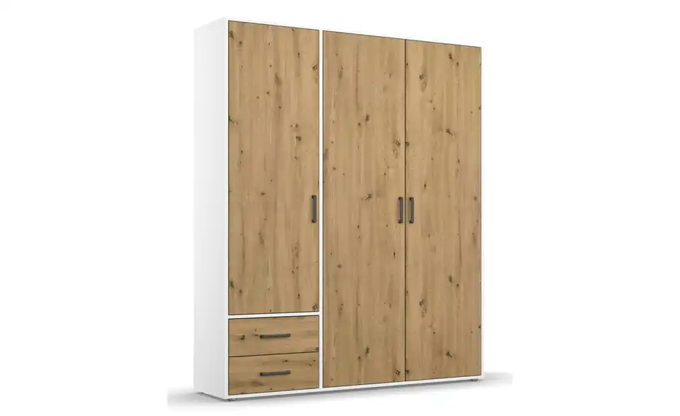 Drehtürenschrank Absetzung: Weiß 140 cm 3 Stück