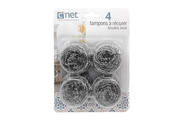 4 TAMPONS RECURER BOULES INOX