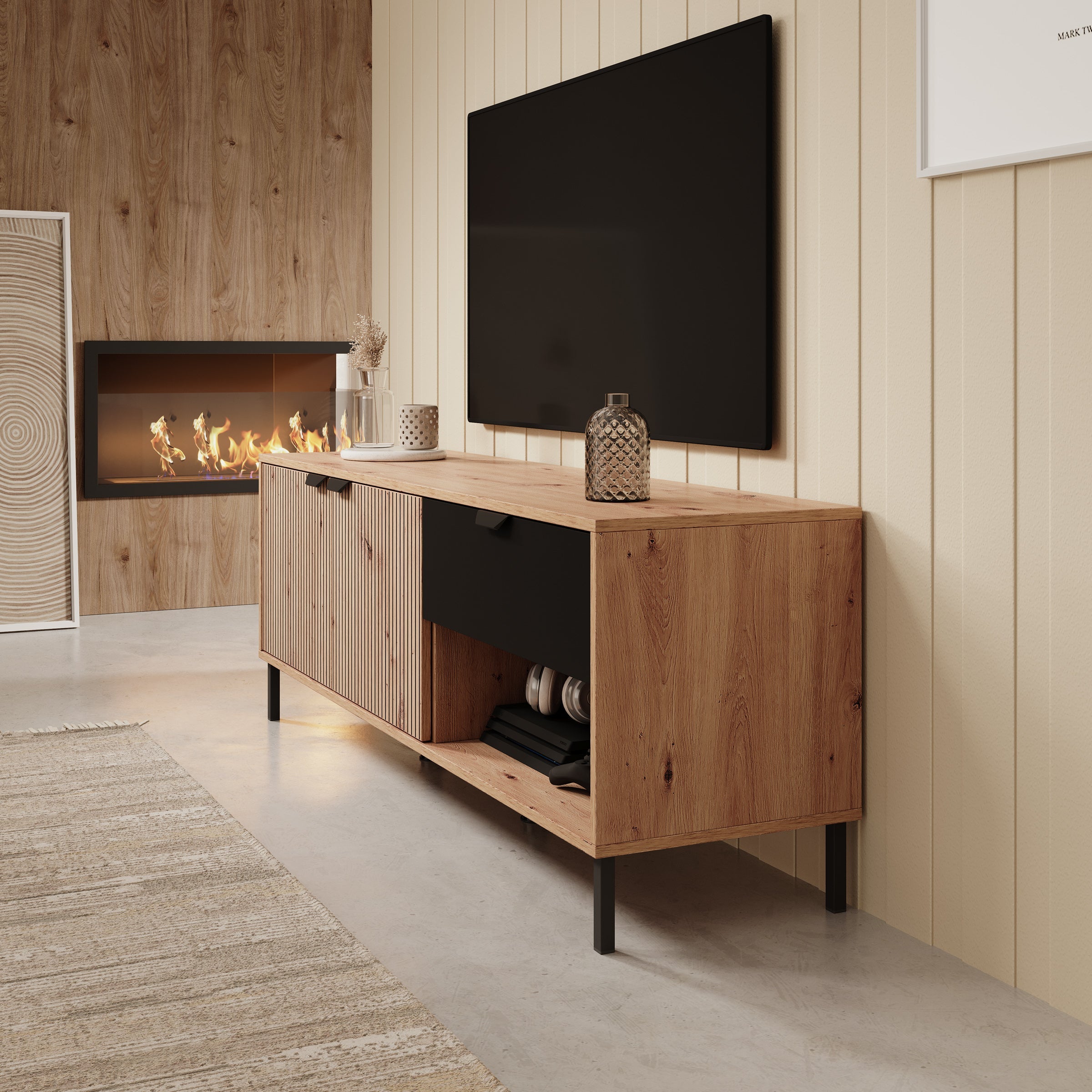 Meubella - TV-Meubel Malaika - Eiken - 150 cm