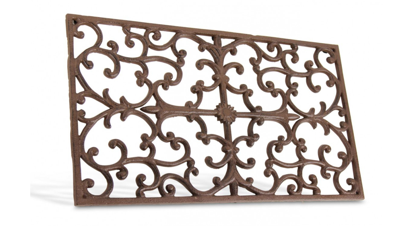 Paillasson rectangulaire fonte marron 65x2x37cm