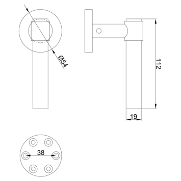Karwei deurkruk set Romeo rond rozet RVS look aluminium