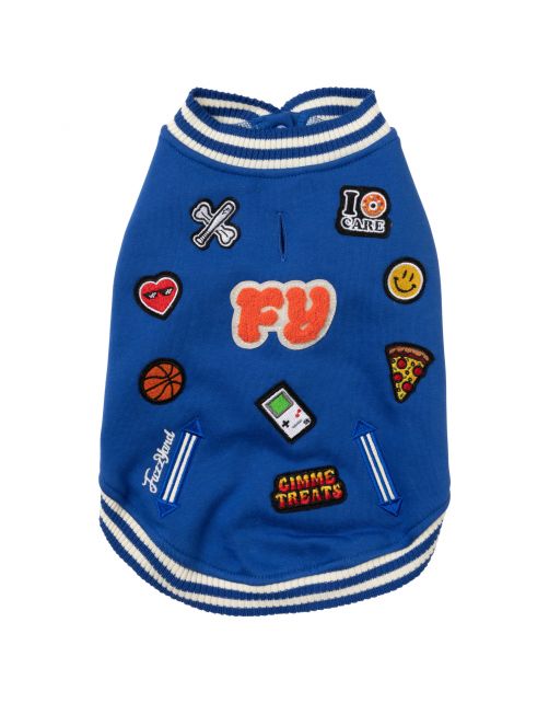 Fuzzyard The Letterman Jacket Blauw - Hondenkleding