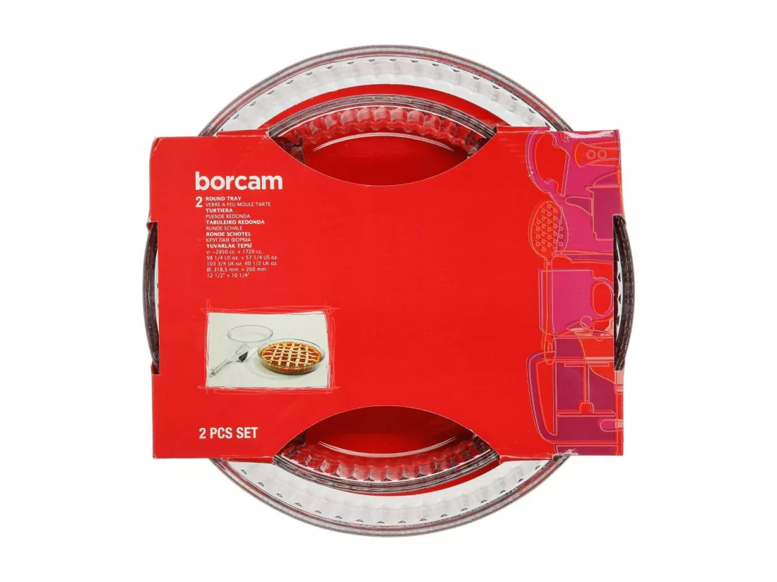Lot de 2 plats à tarte en verre - D 31,6 cm