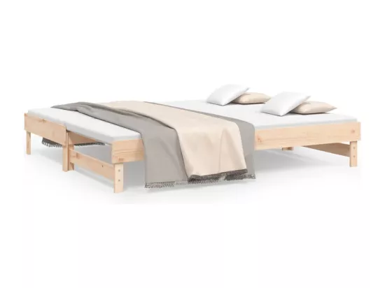 Lit coulissant 2x(90x200) cm Bois de pin massif