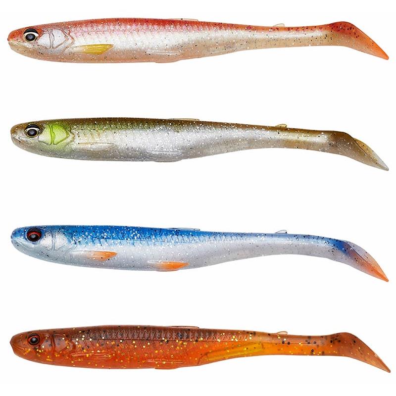 Pack Leurre Souple Savage Gear Slender Scoop Shad Mix - Par 4