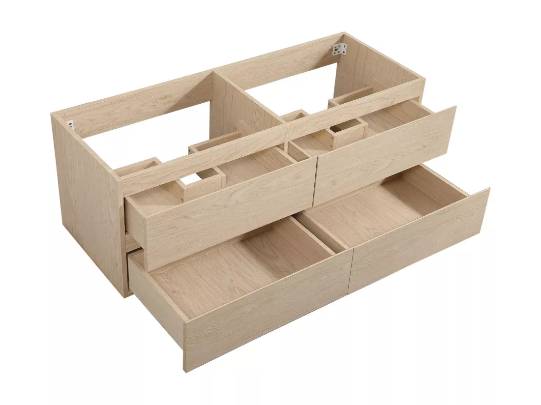 Meuble double vasque décor chêne 120cm