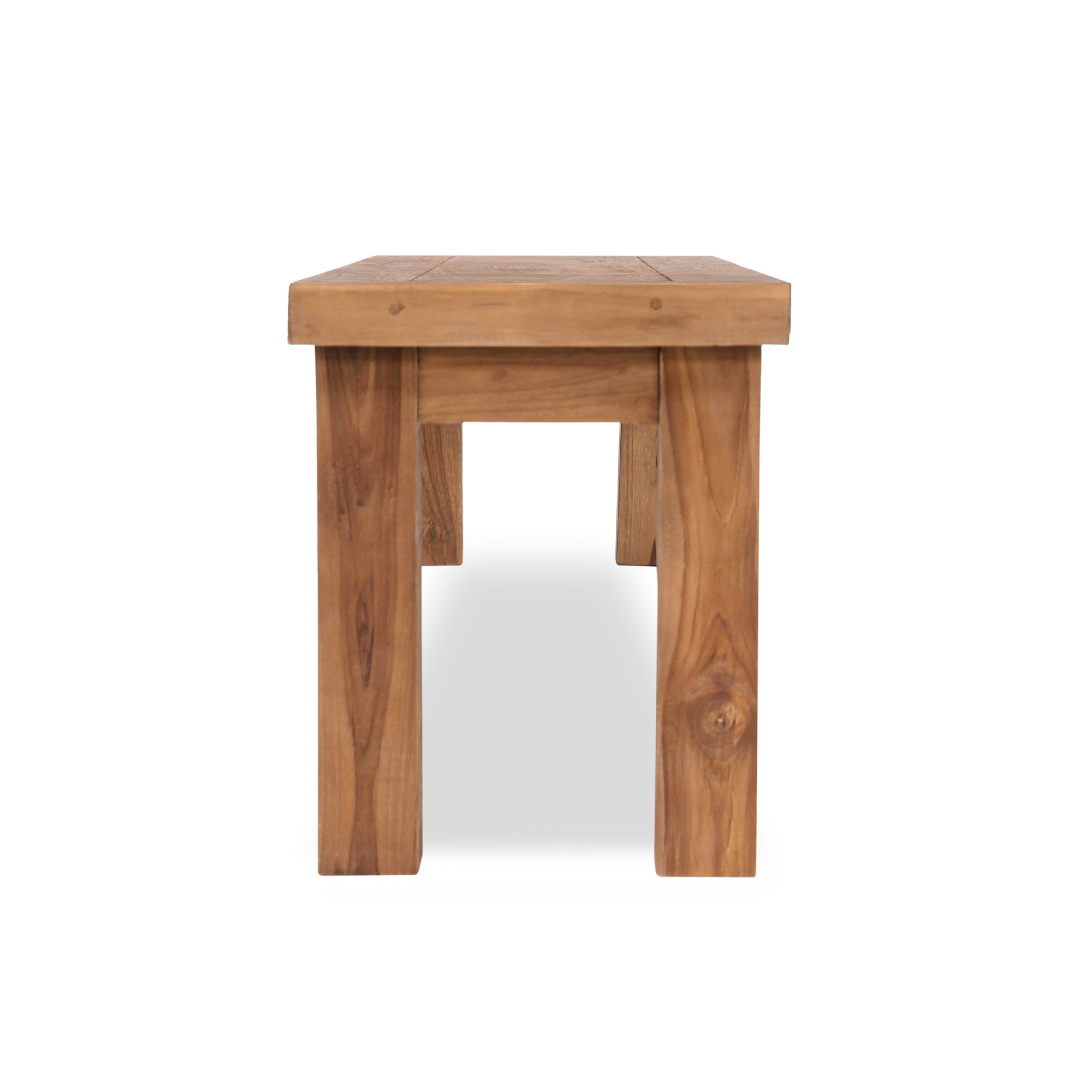 Holzbank aus recyceltem Teak, natur, B 160 cm, H 47 cm, L 35 cm von fischer's lagerhaus