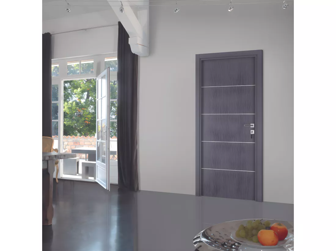 Bloc-porte pose fin de chantier collection Premium Seymour, H.204 x l.83 cm, aspect chêne cendré, réversible