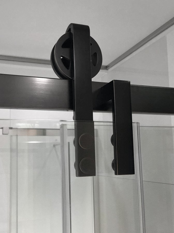 Gelco Volcano douche schuifdeur 120cm mat zwart anti-kalk