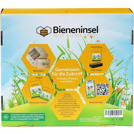 Veganz Pflanzkasten mit kindgerechtem Begleitbuch zur Rettung von Wildbienen
