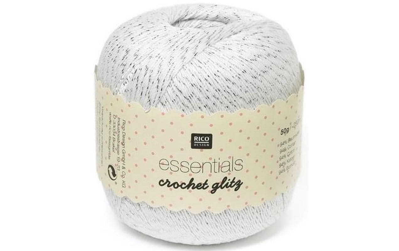 Häkel- und Strickgarn Crochet Glitzer, 50 g, WeissHäkelgarn für kreative Projekte