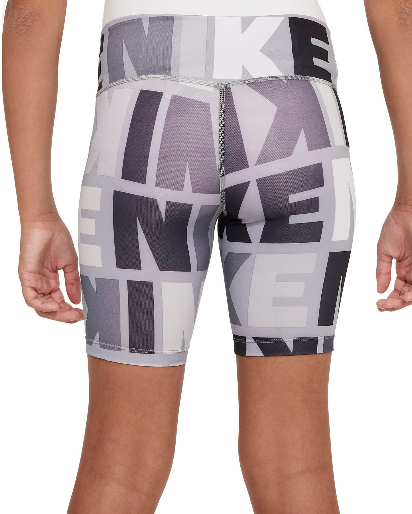 Dri-FIT One Bike Short Logo Print Jente LT Smoke Grey/Black/White
