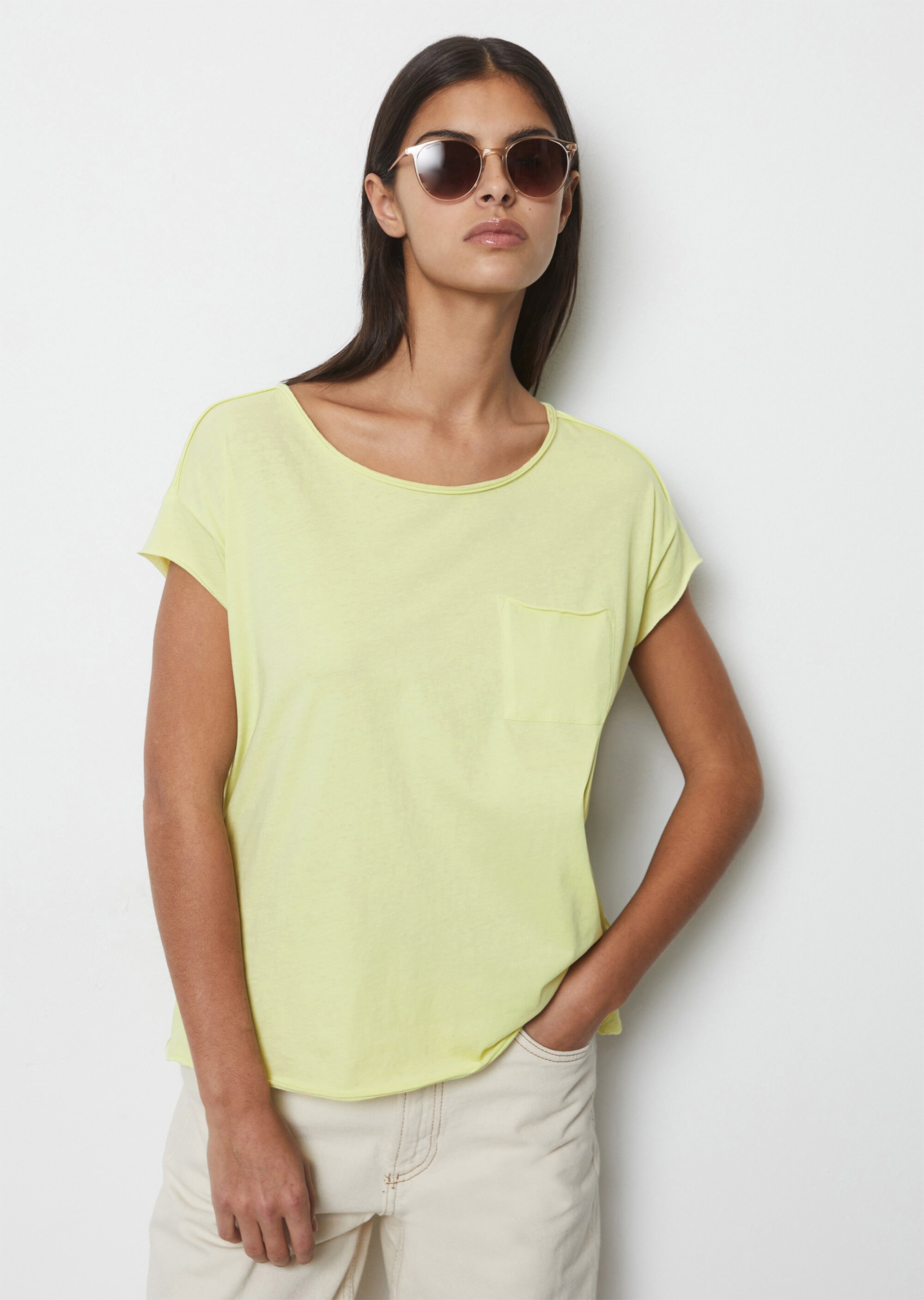T-Shirt mit Brusttasche relaxed aus leichtem Single Jersey