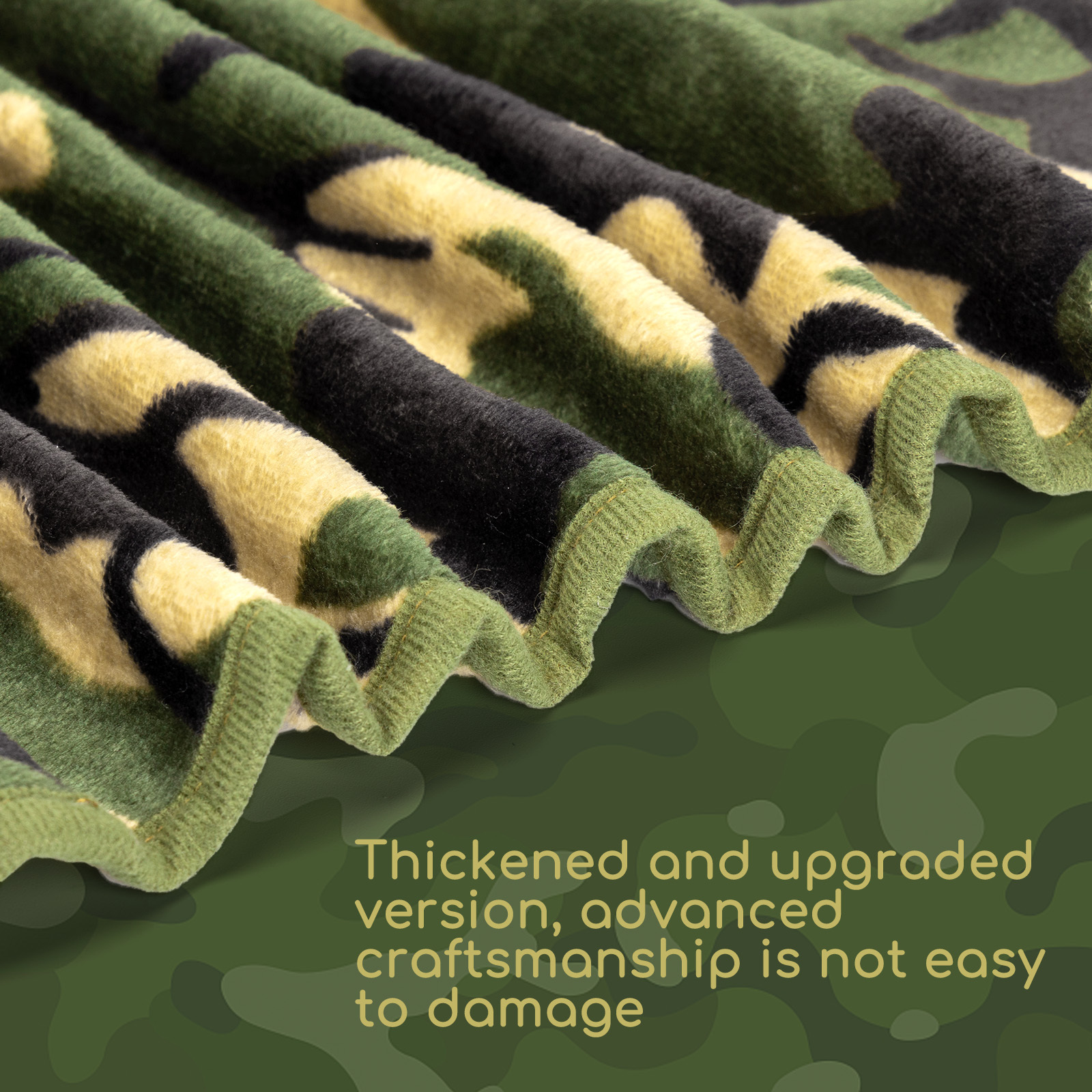 Manta de pelúcia macia Nobleza para cães, gatos e outros animais de estimação, lavável e de alta qualidade, ideal para camas e sofás caninos. Cor: camuflagem verde, 100 x 80 cm.