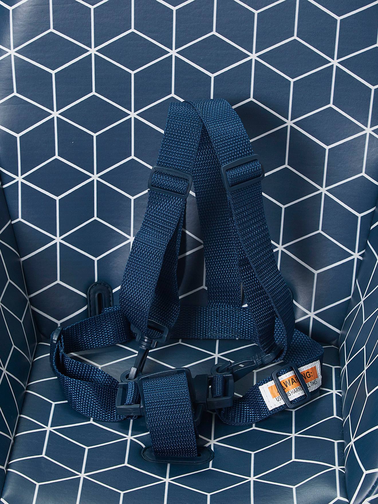 Cadeira alta conversível TopSeat com 2 ajustes de altura, estampa azul escura