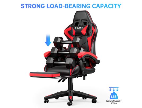 RATTANTREE - Fauteuil de bureau Chaise gaming réglable avec repose-pieds rouge