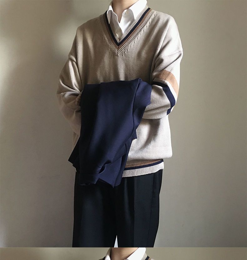 Bay Go Mall - Contrasterende rand cardigan / V-hals trui