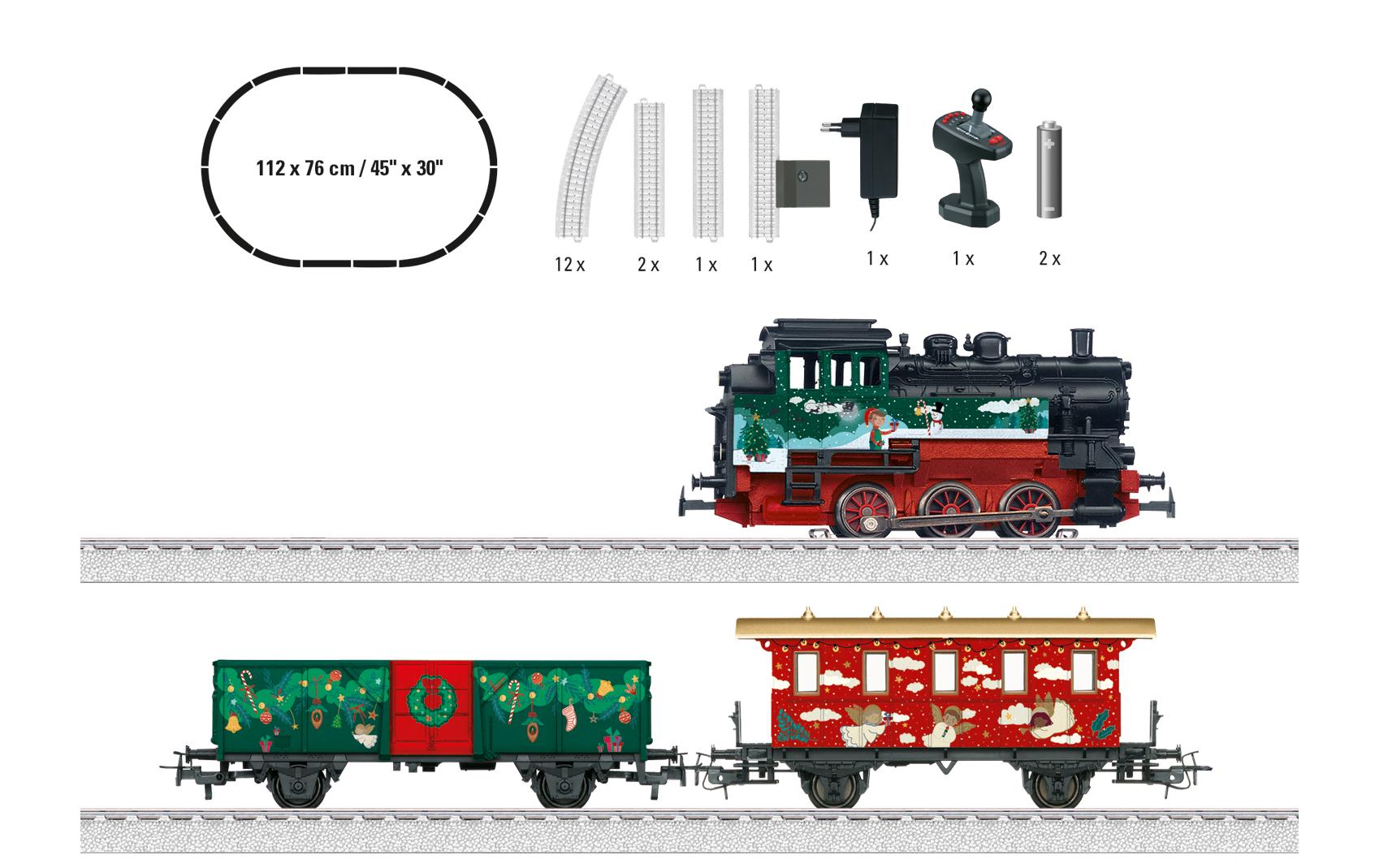 Startpackung Weihnachten, H0, AC<br>Fiktiver Weihnachtszug in farbenfroher Gestaltung
