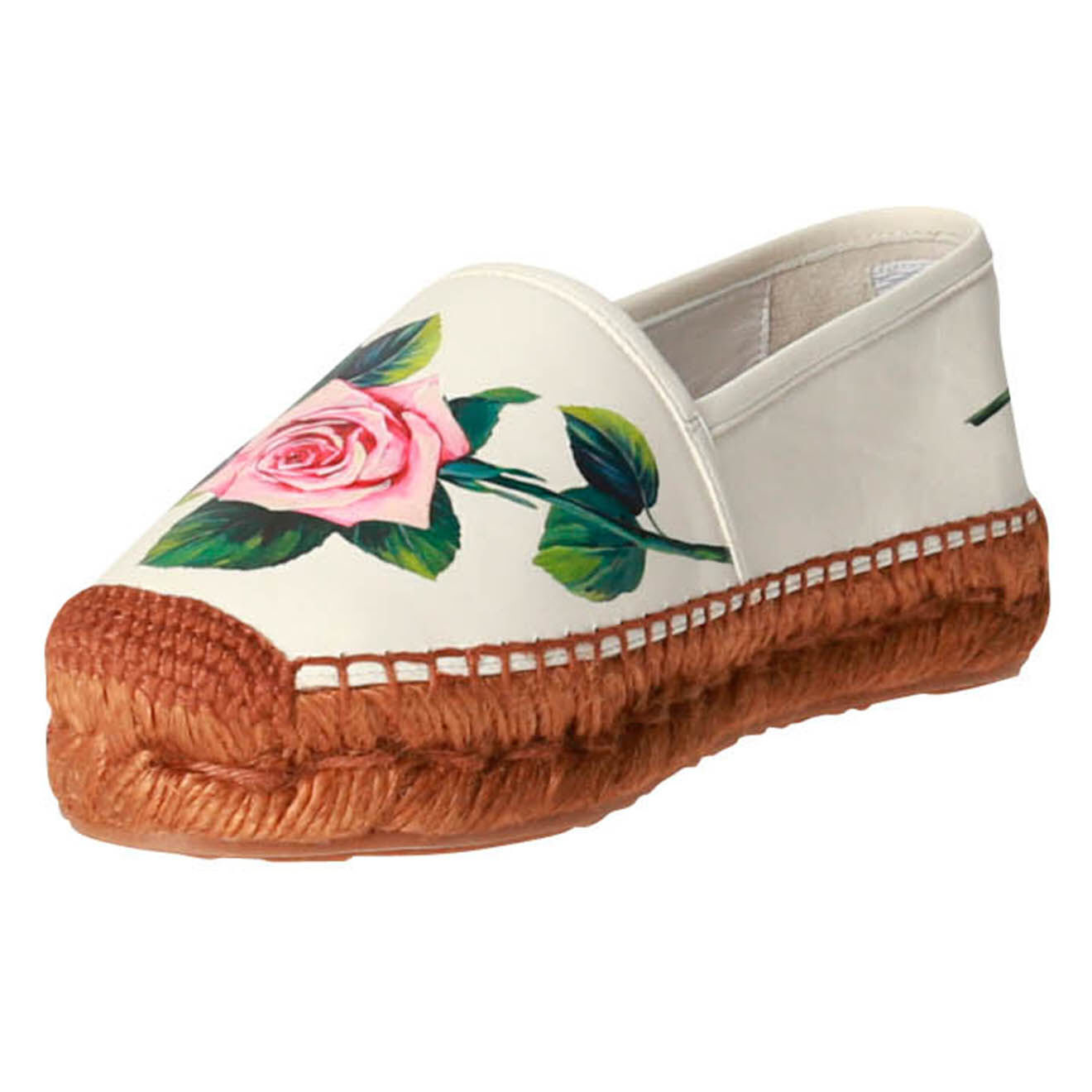 Dolce & Gabbana Espadrilles Filipa en Cuir blanc/rose