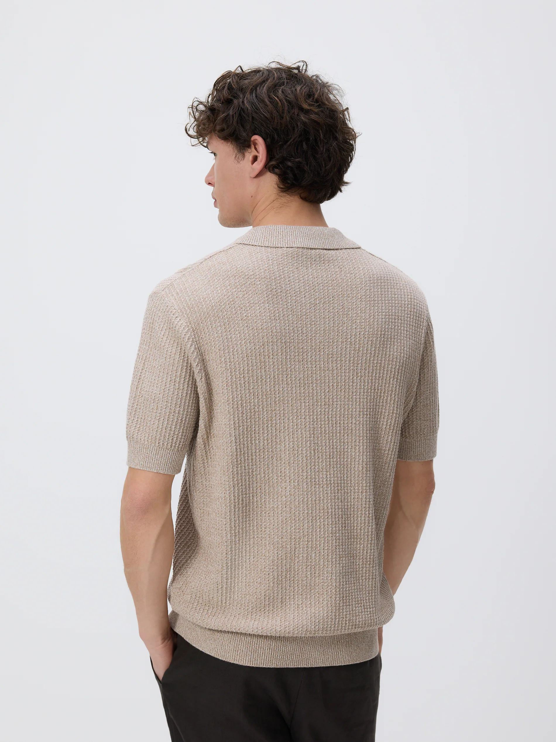 Pullover im Polo-Stil aus Strukturstoff