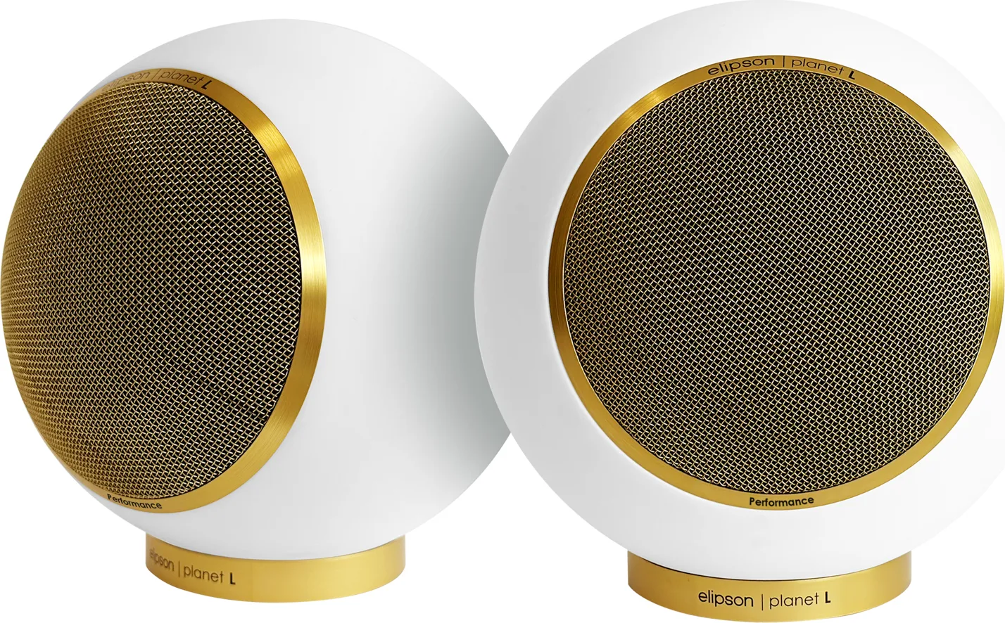 Elipson Planet L Performance 2.0 Blanc mat Gold (la paire) Enceintes bibliothèque
