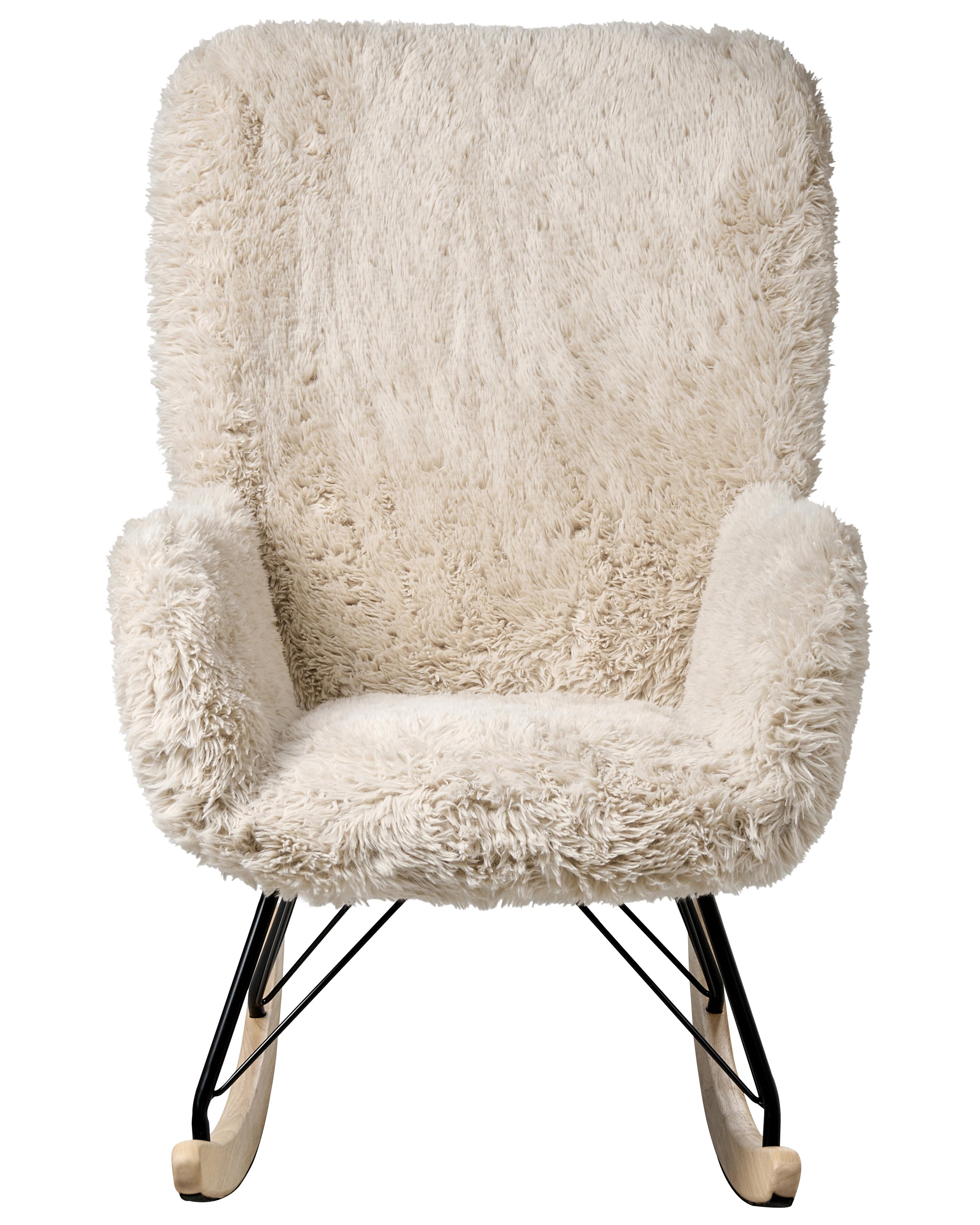 Schommelstoel AKRA Nepbont Lichtbeige