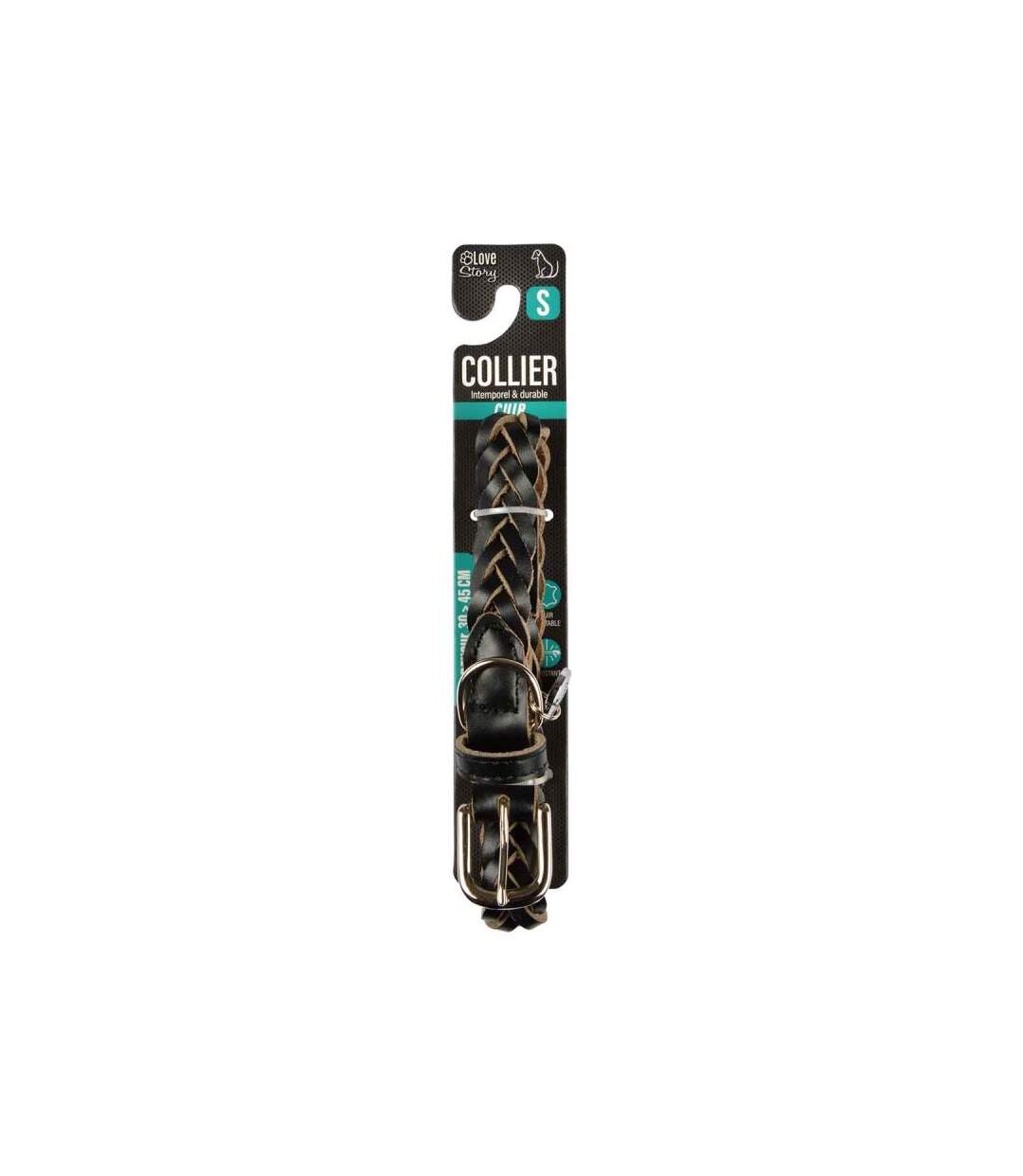 Paris Prix - Collier Pour Chien Réglable tressé 30-45cm Noir