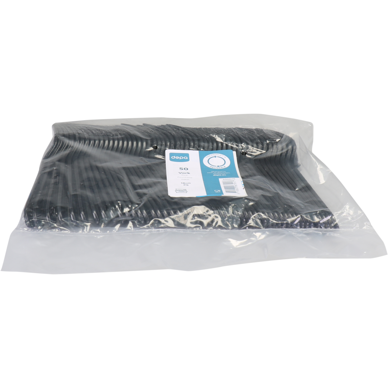 Depa Vork, reusable, pS, 180mm, zwart