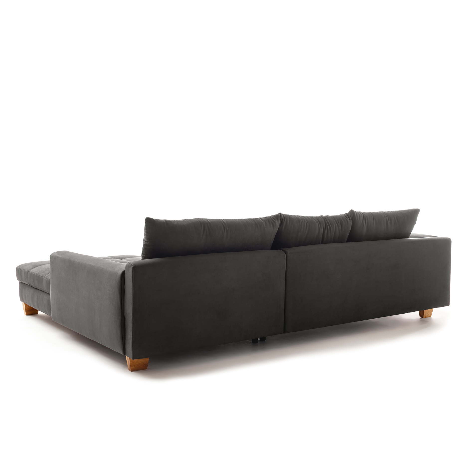 Ecksofa - anthrazit - Microfaser - beidseitig montierbar