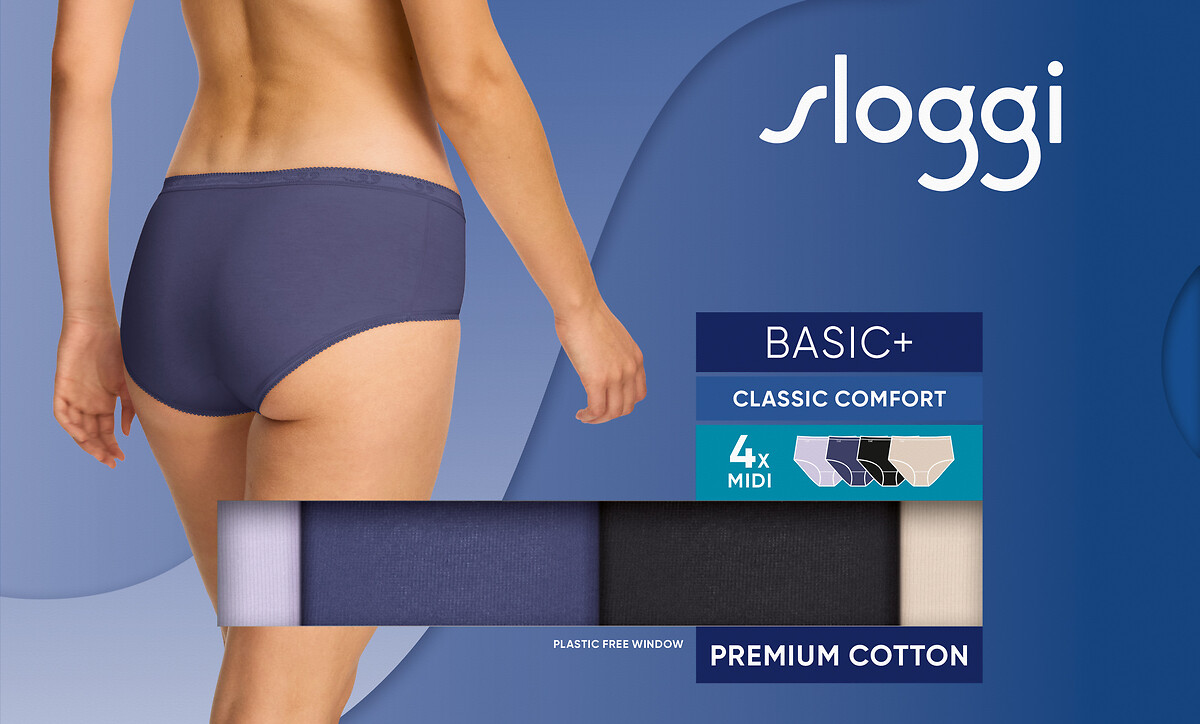 SLOGGI<br>Conjunto de 4 Slips Midi Basic+