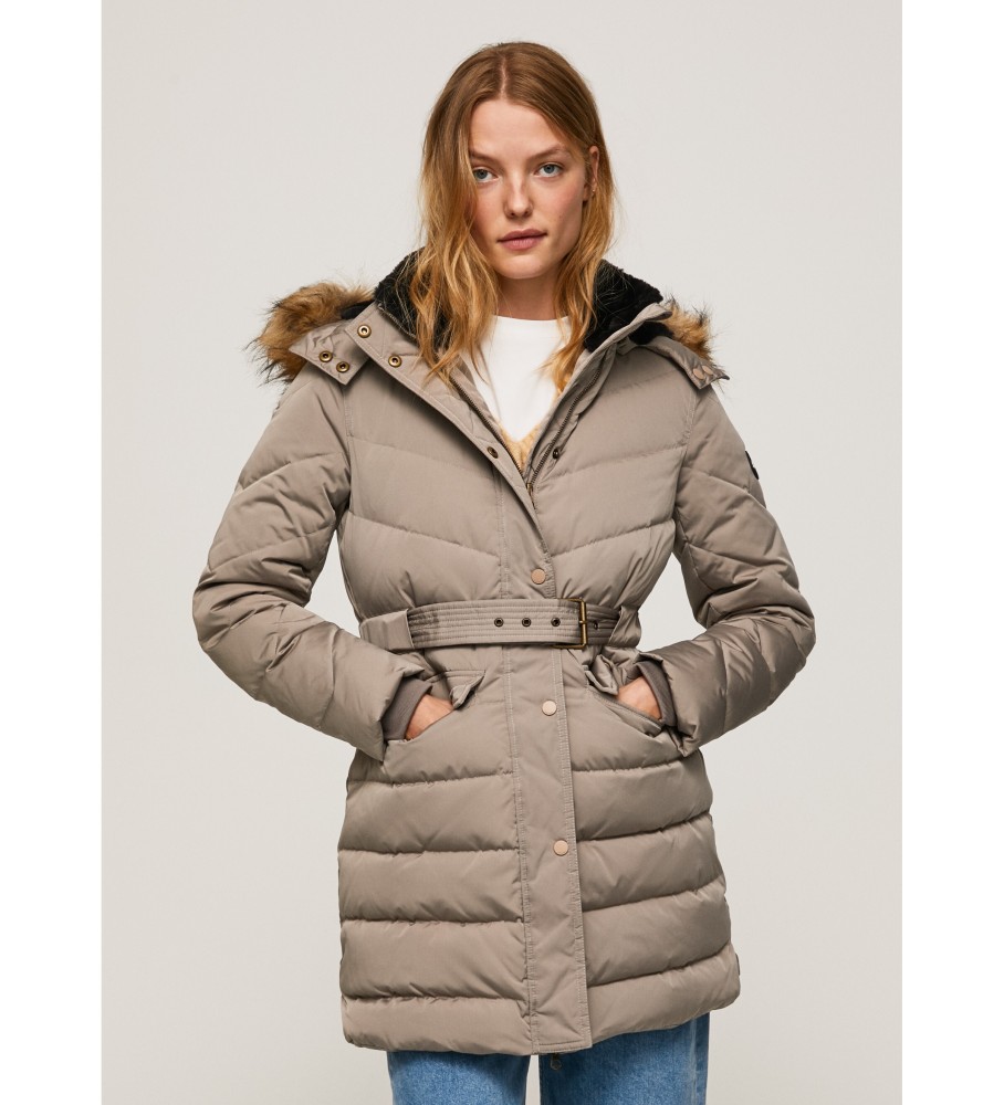 Casaco comprido acolchoado Ammy da Pepe Jeans, marrom