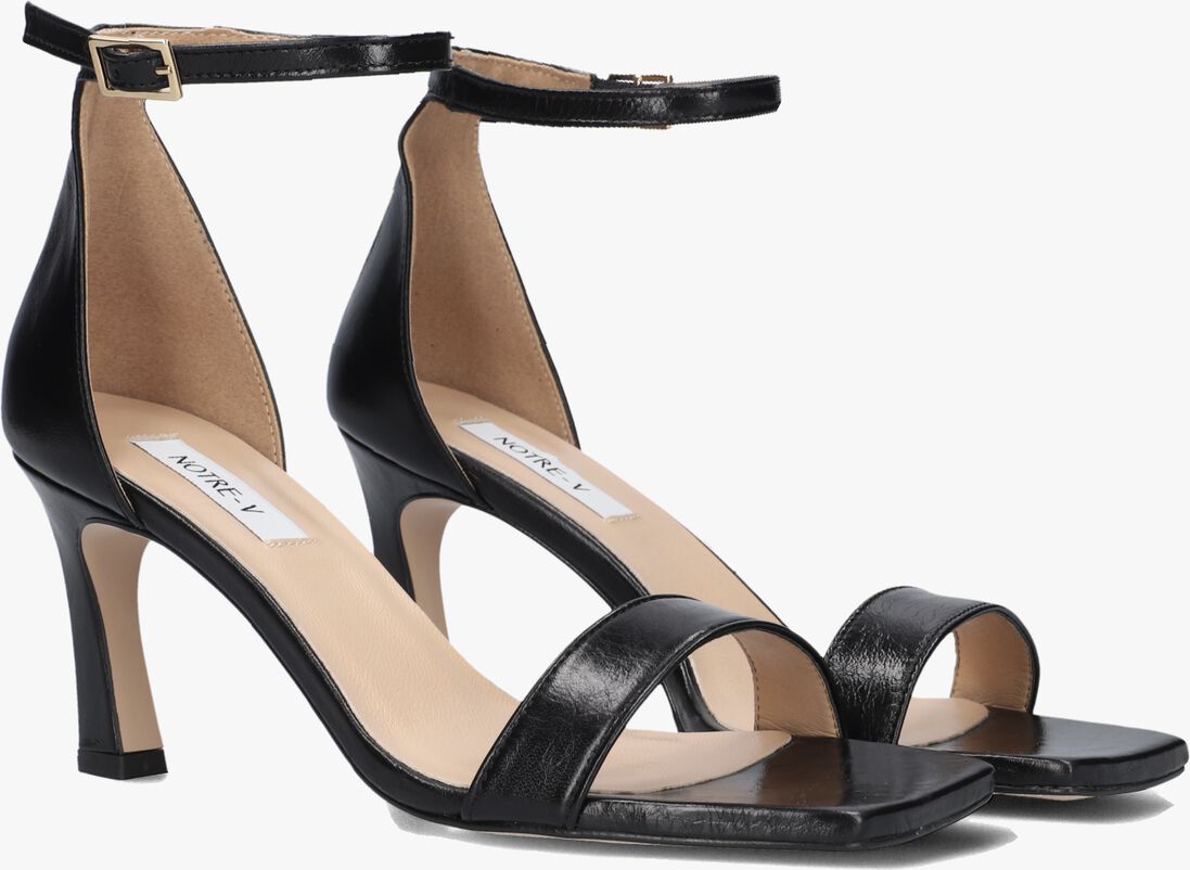 zwarte notre-v sandalen met hak 86605